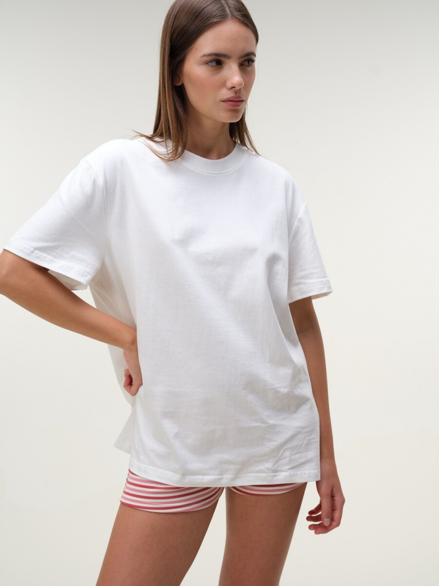 Remera Oversize Algodón - Blanco 