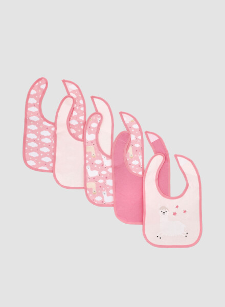 Set x5 babero para bebe ovejita Rosado