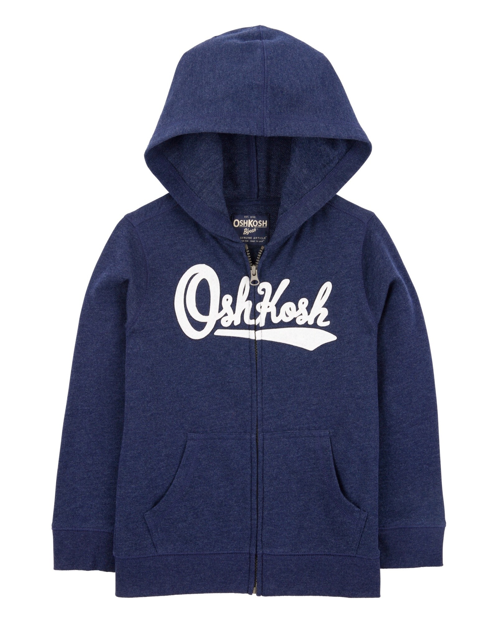 Campera de algodón, con capucha y logo Sin color