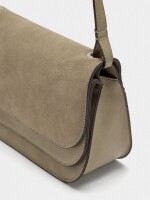 Bolso Bandolera Con Solapa Doble taupe