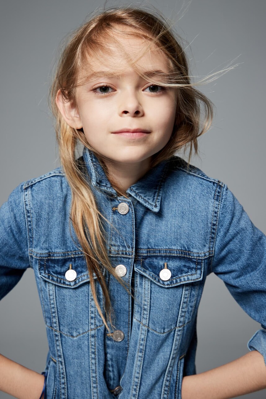 Campera De Jean Niña Medium Wash