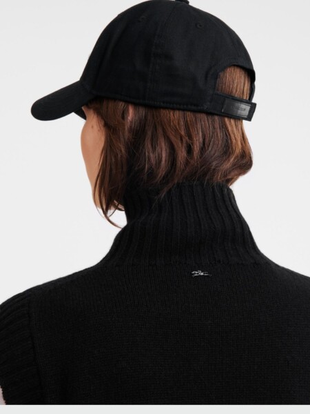 Longchamp-Gorro de algodón bordado Negro