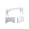 Mesa plegable 1.8m Portátil Eventos Jardín Exterior Mesa plegable 1.8m Portátil Eventos Jardín Exterior