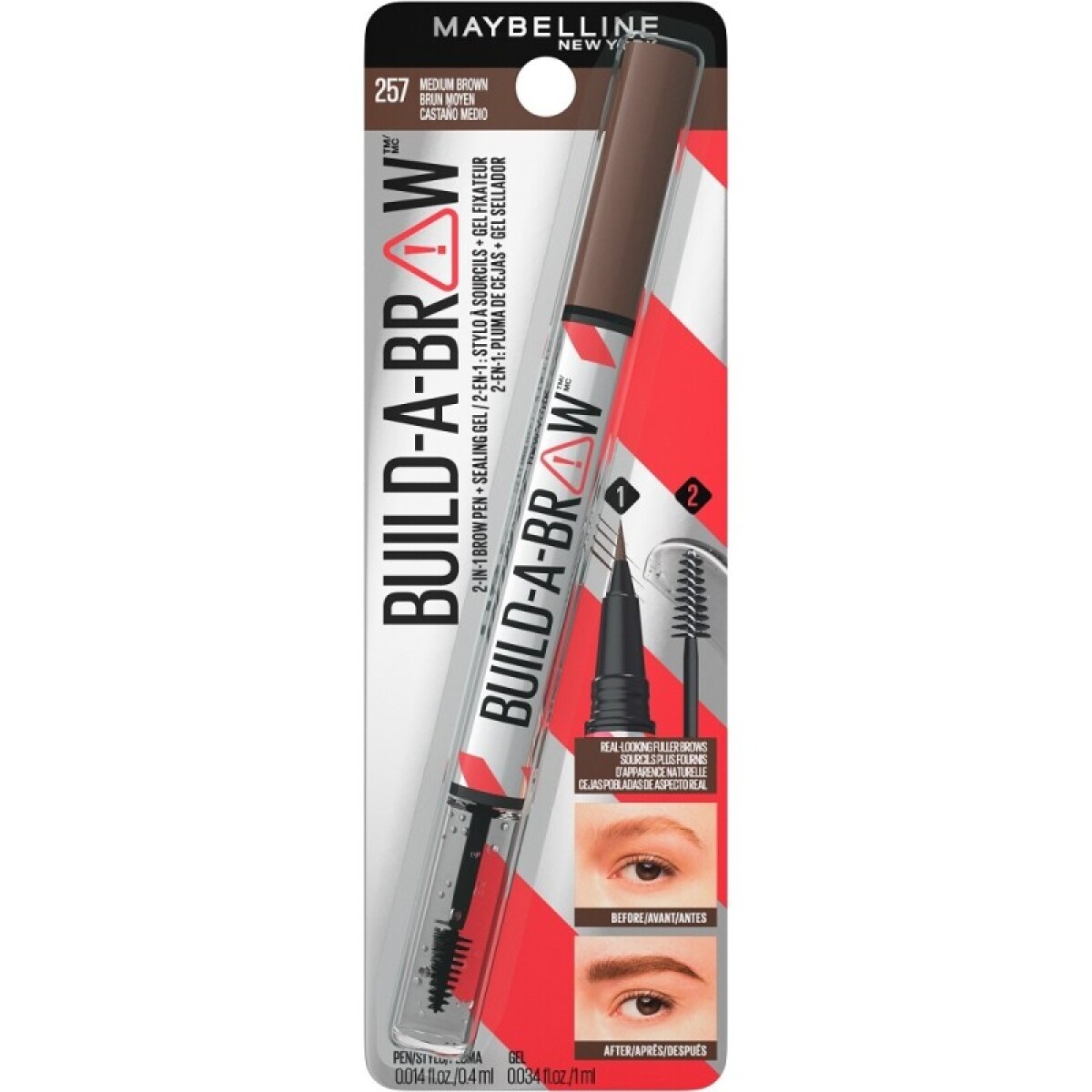 Maybelline Build-A-Brow Delineador Medium ¿ Cejas Naturales 