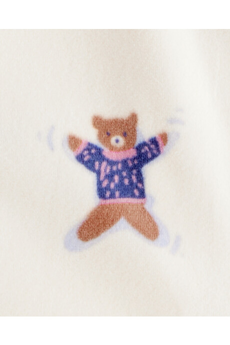 Pijama una pieza de micropolar, con pie, estampado Sin color