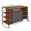 Desayunador 131X60X88 con repisa/puetras GRAFITO y estantes MIEL Desayunador 131X60X88 con repisa/puetras GRAFITO y estantes MIEL