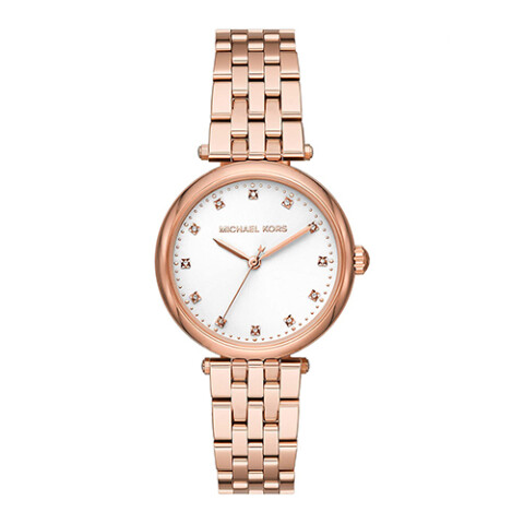 Reloj Michael Kors con Malla Enchapada Esfera Redonda y Zirconias Reloj Michael Kors con Malla Enchapada Esfera Redonda y Zirconias