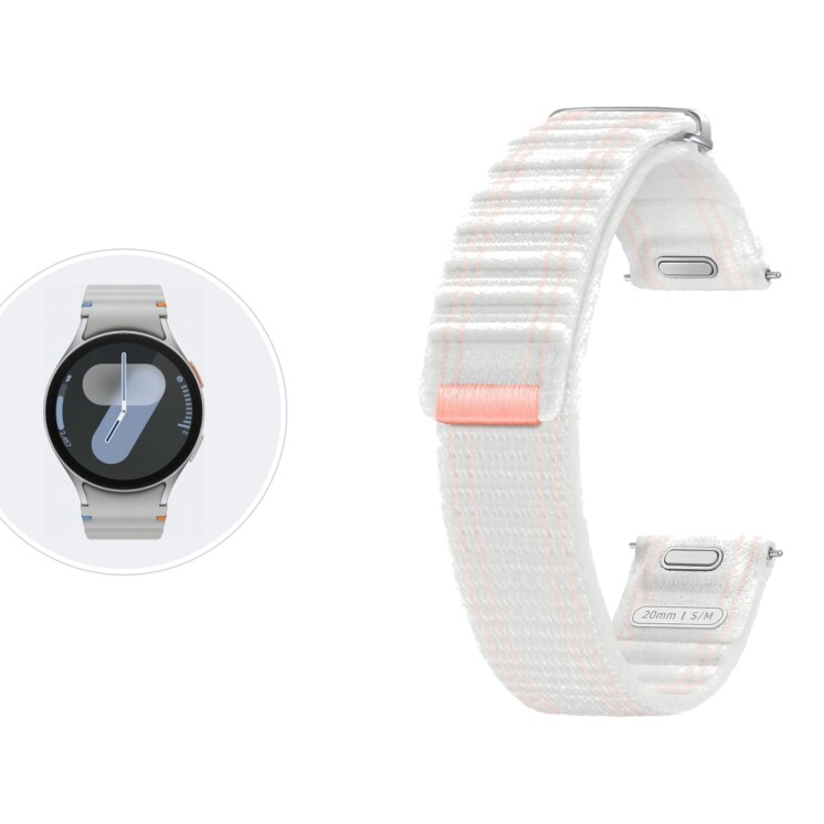 Correa Samsung Fabric Band (S/M) 20 mm para Galaxy Watch7 Pink White Correa Samsung Fabric Band (S/M) 20 mm para Galaxy Watch7 Pink White