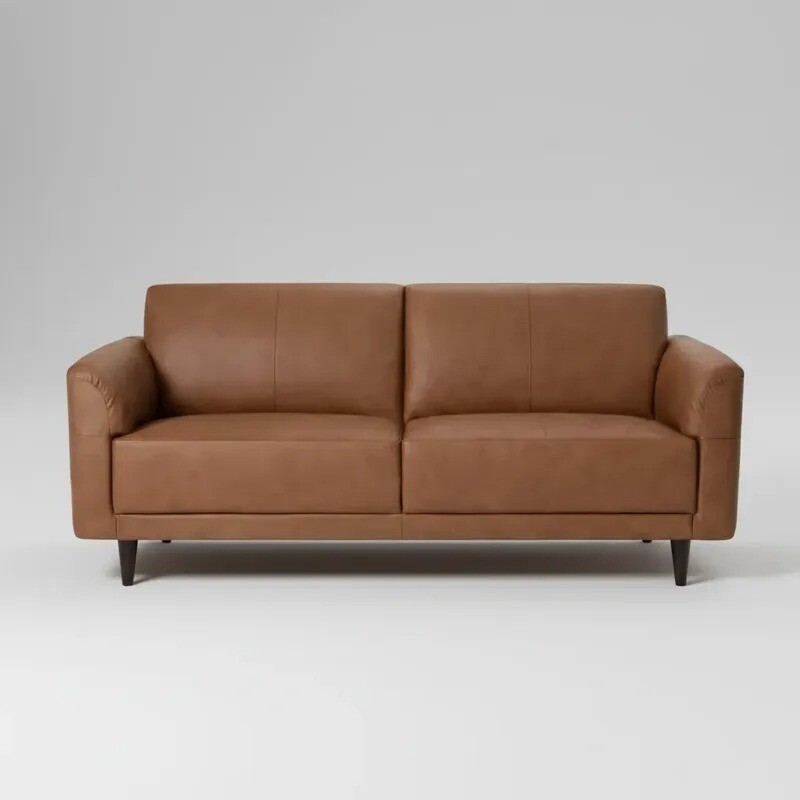 SOFA 2 CUERPOS - 100% CUERO - MODELO MARBELLA - COLOR MARRON CLARO SOFA 2 CUERPOS - 100% CUERO - MODELO MARBELLA - COLOR MARRON CLARO