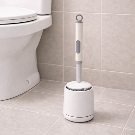 Escobilla cepillo de baño silicona con soporte Blanco