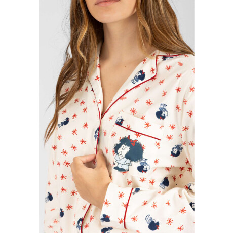 Pijama mafalda flannel fleece Marfil