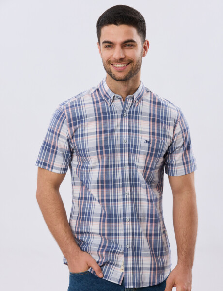 CAMISA CUADROS Coral