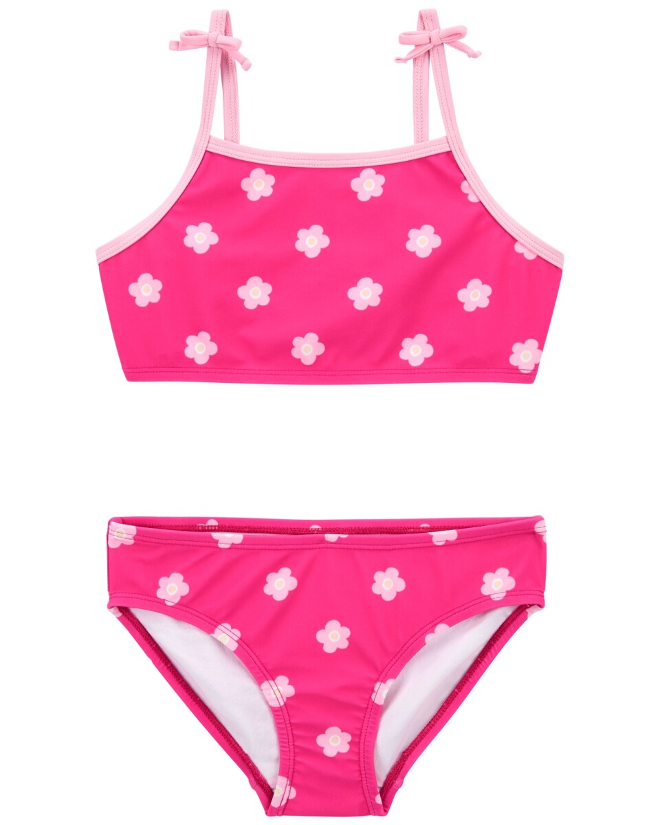 Traje de baño dos piezas con protección UPF 50+ y diseño floral 
