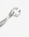 Bijou Cuff Metal Earcuff Cadenas - Plateado Rodio
