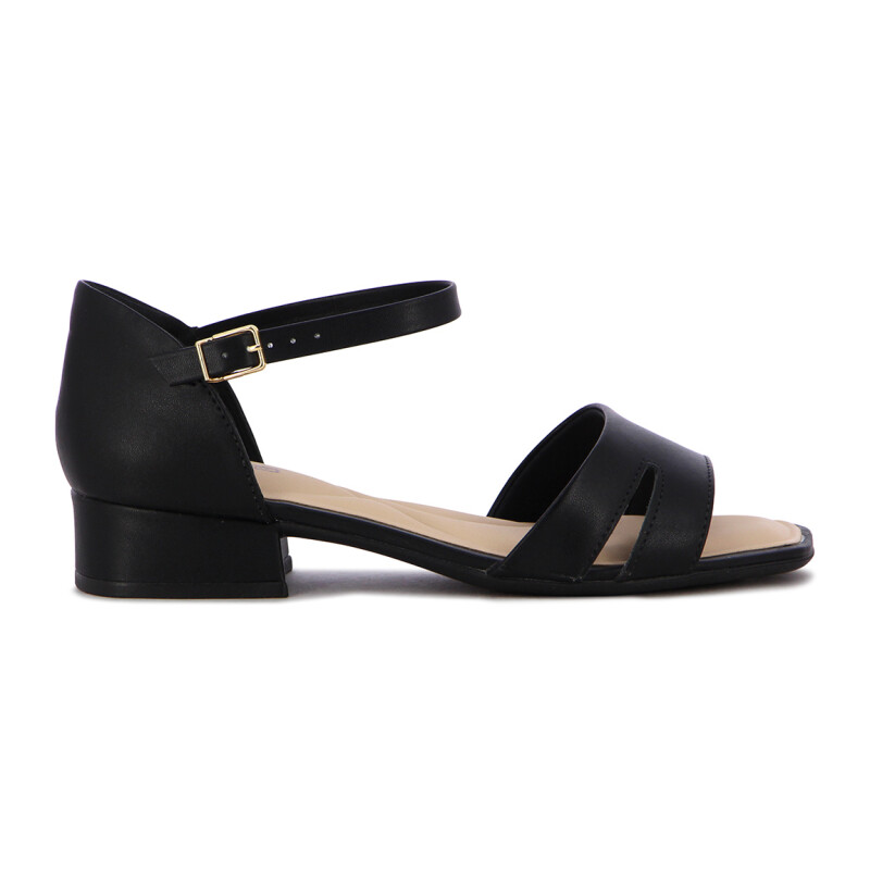 Sandalias Mujer Comfortflex Con Pulsera Y Taco Bajo Negro