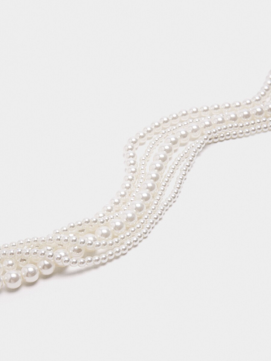 Multicollar De Perlas blanco