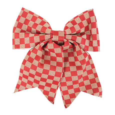 Moña Navideña cuadrille rojo/dorado Moña Navideña cuadrille rojo/dorado