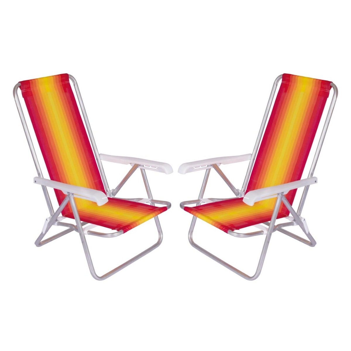 Set x2 Silla reclinable 4 posiciones aluminio - NARANJA 