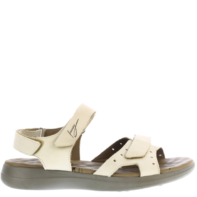 Sandalia de Mujer Freeway Casual c/Velcro Marrón Fósil - Beige Natural