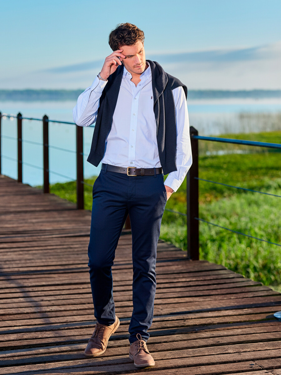 Pantalón fino de hombre - Azul 