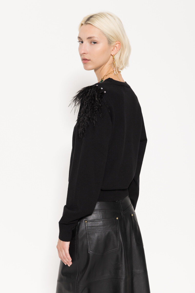 SWEATER FEATHERS Negro