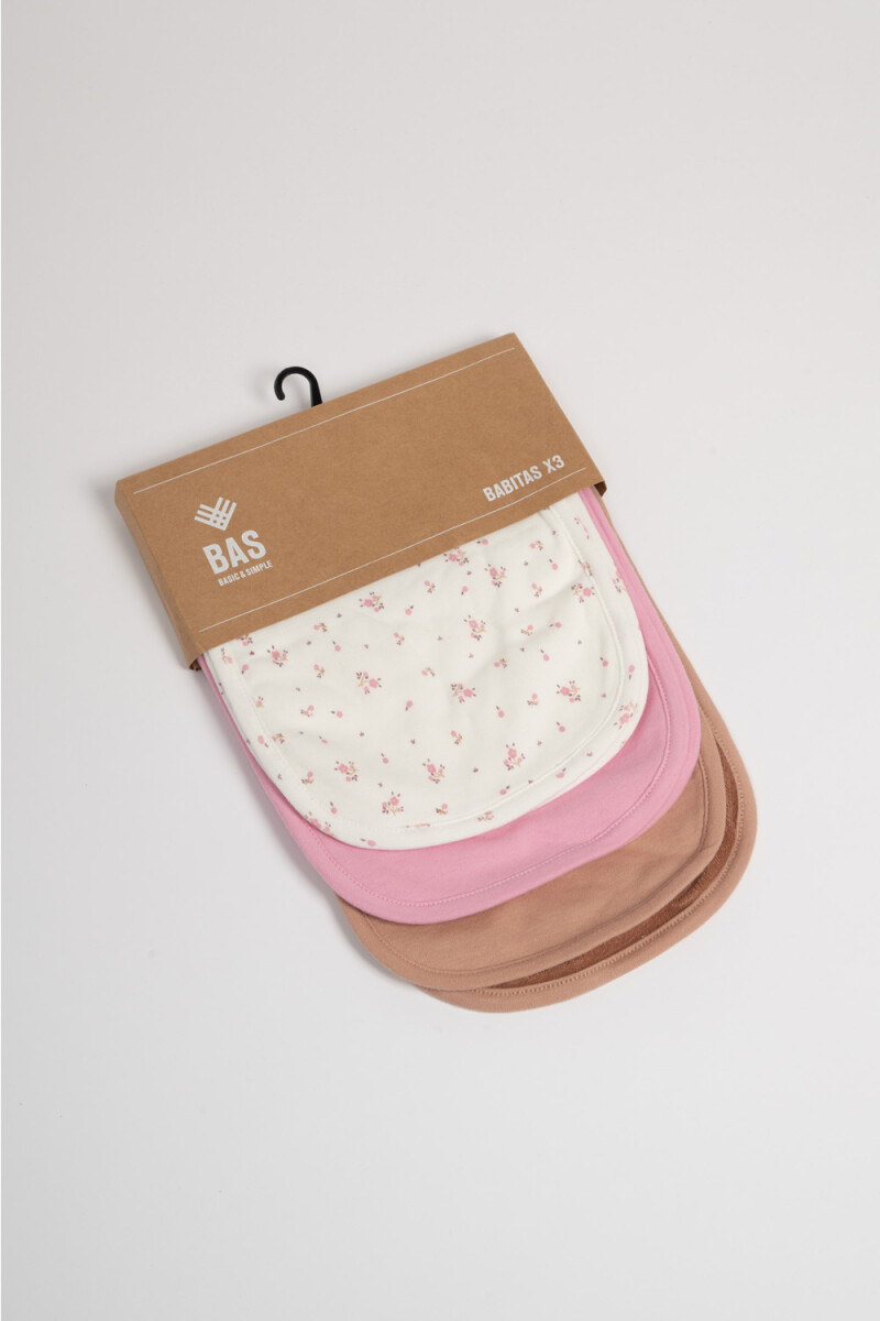 Pack x3 babitas estampado Rosa