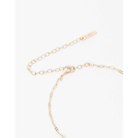 Collar Corto Frutal Con Cubic Zirconia Dorado