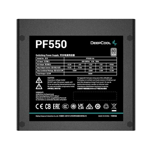 Fuente Deepcool 550w 80 Plus FUENTE DEEPCOOL PF550D-HA 550W 80 PLUS