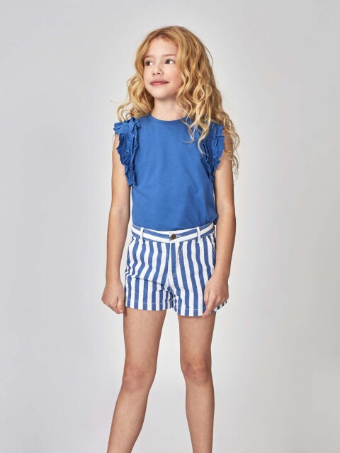 Camiseta Triple Volante Azul