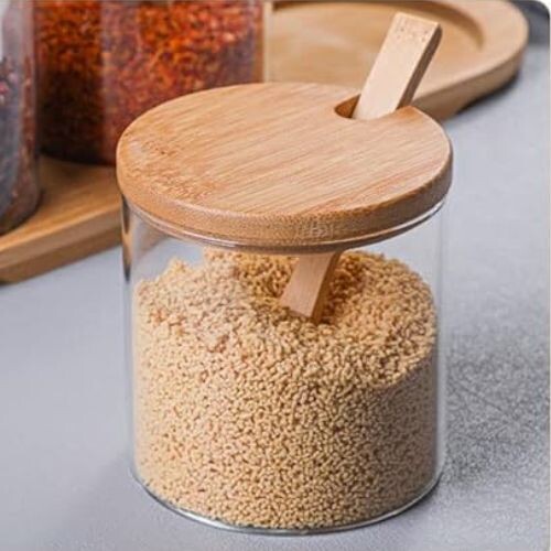Ho.Especiero vidrio y madera 300ml Especiero Vidrio Y Madera 300ml