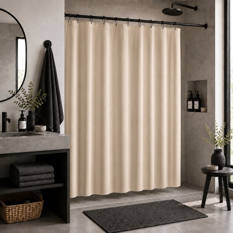 Forro de Cortina de Baño 180x180cm Beige