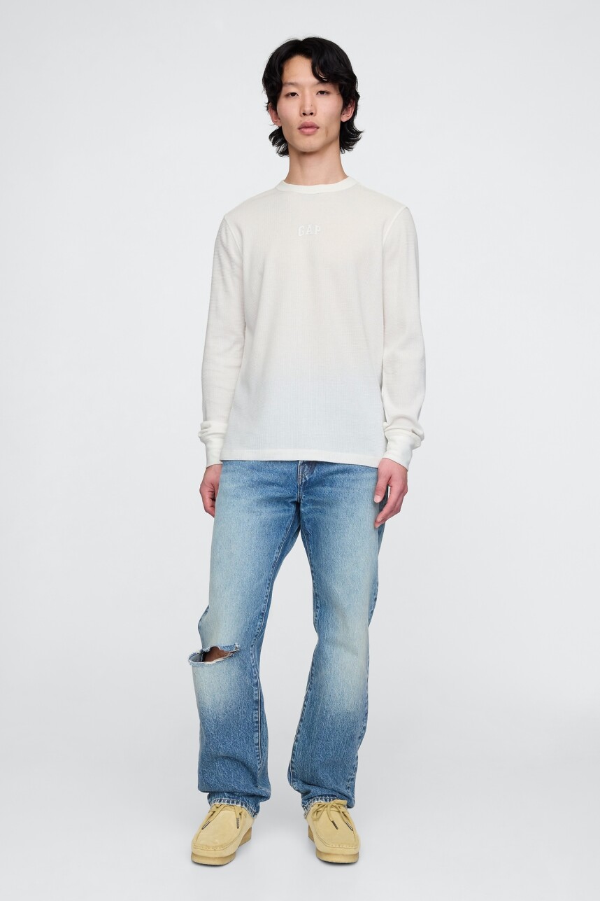 Remera Logo Gap Manga Larga New Off White