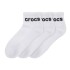 Medias Crocs Linear Logo Quarter (Half Cushion) Unisex White
