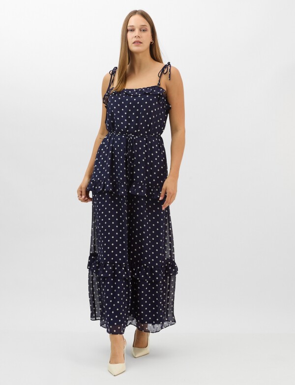 Vestido Maxi Lunares AZUL/MULTI