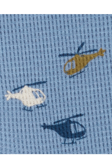 Set dos piezas de algodón térmico, pantalón y body, diseño helicópteros Sin color