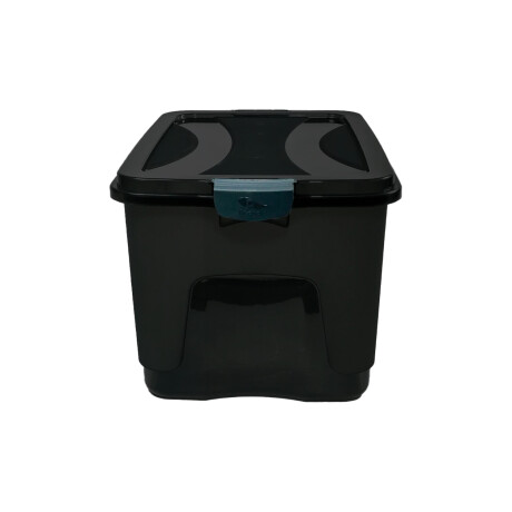 Caja Organizadora Plástica Con Tapa Apilable Uso General Negro