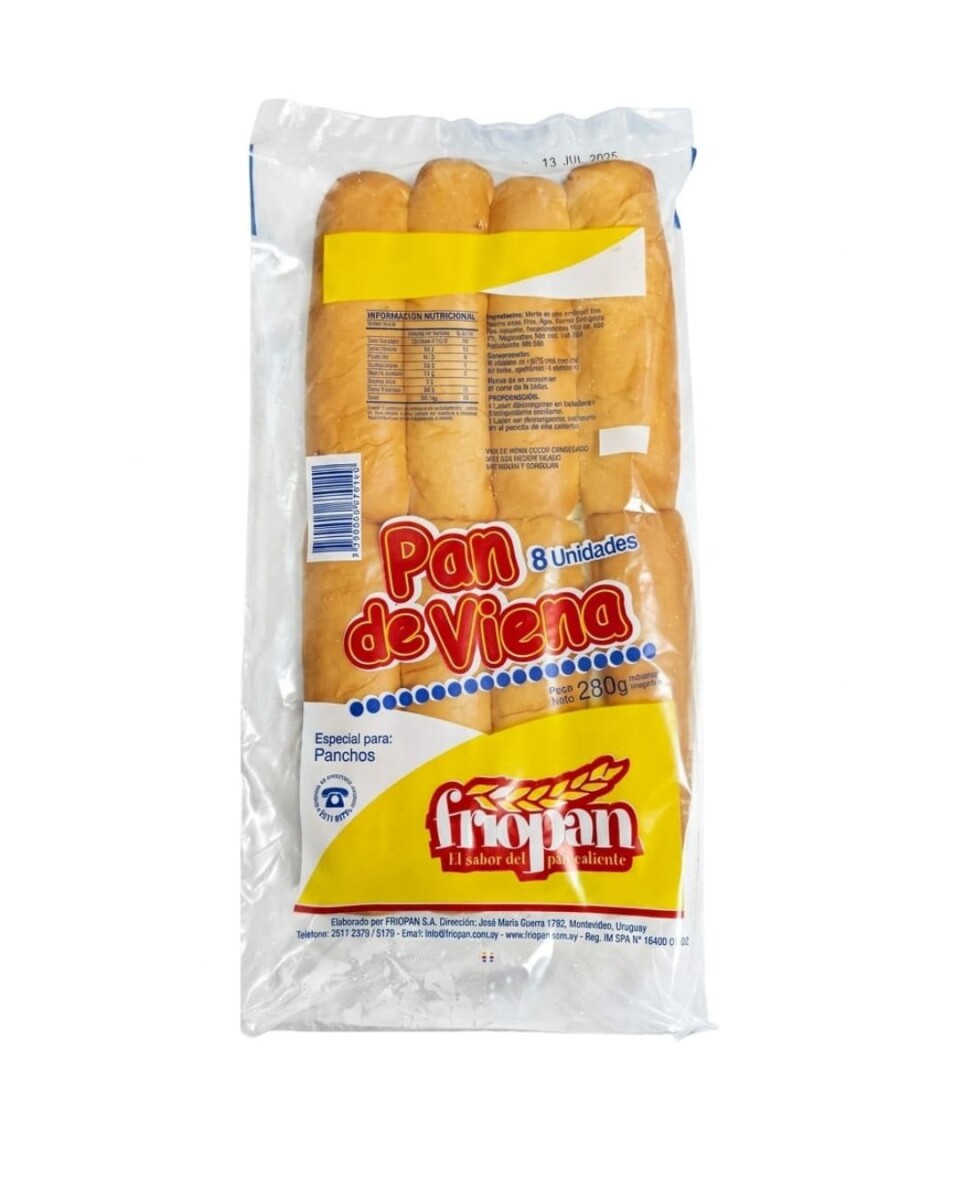 PAN DE VIENA PANCHO LARGO X 8 (15CM) 