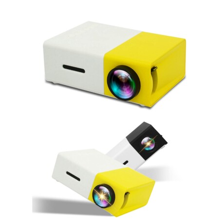 Mini Proyector Led Hd 1080P 1300MAH Portatil AMARILLO