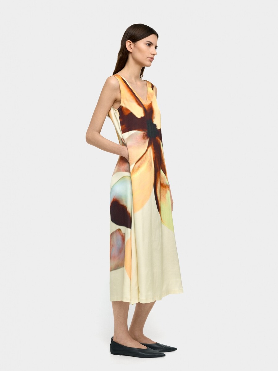 Vestido Midi Estampado Floral multicolor