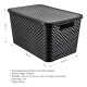 Set x2 caja simil ratán 7 lts NEGRO
