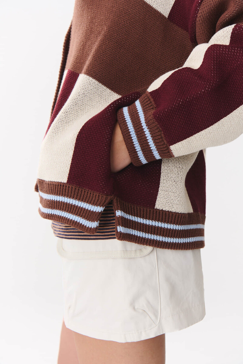 Cardigan Glory Print Bordó