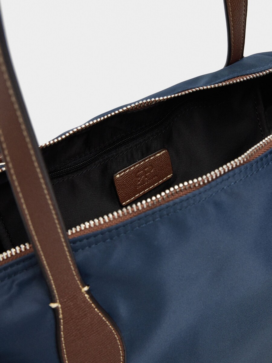 Bolso Shopper De Nylon L azul-marino