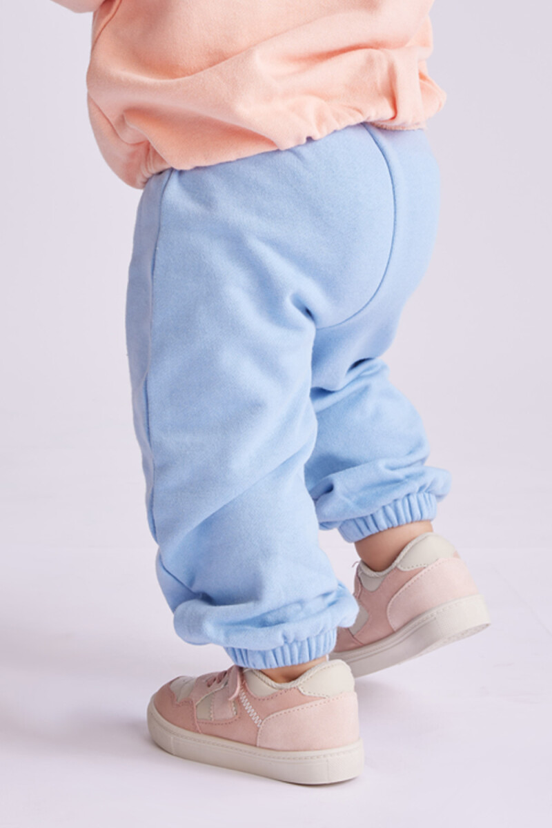 Pantalón deportivo estampado Celeste