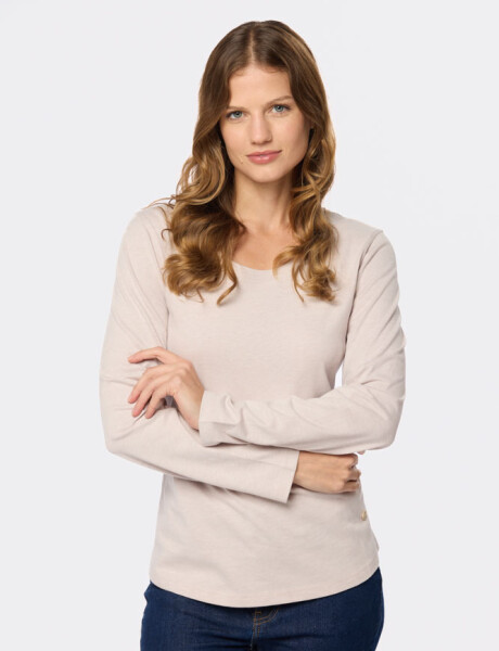 REMERA LISA MANGA LARGA Beige
