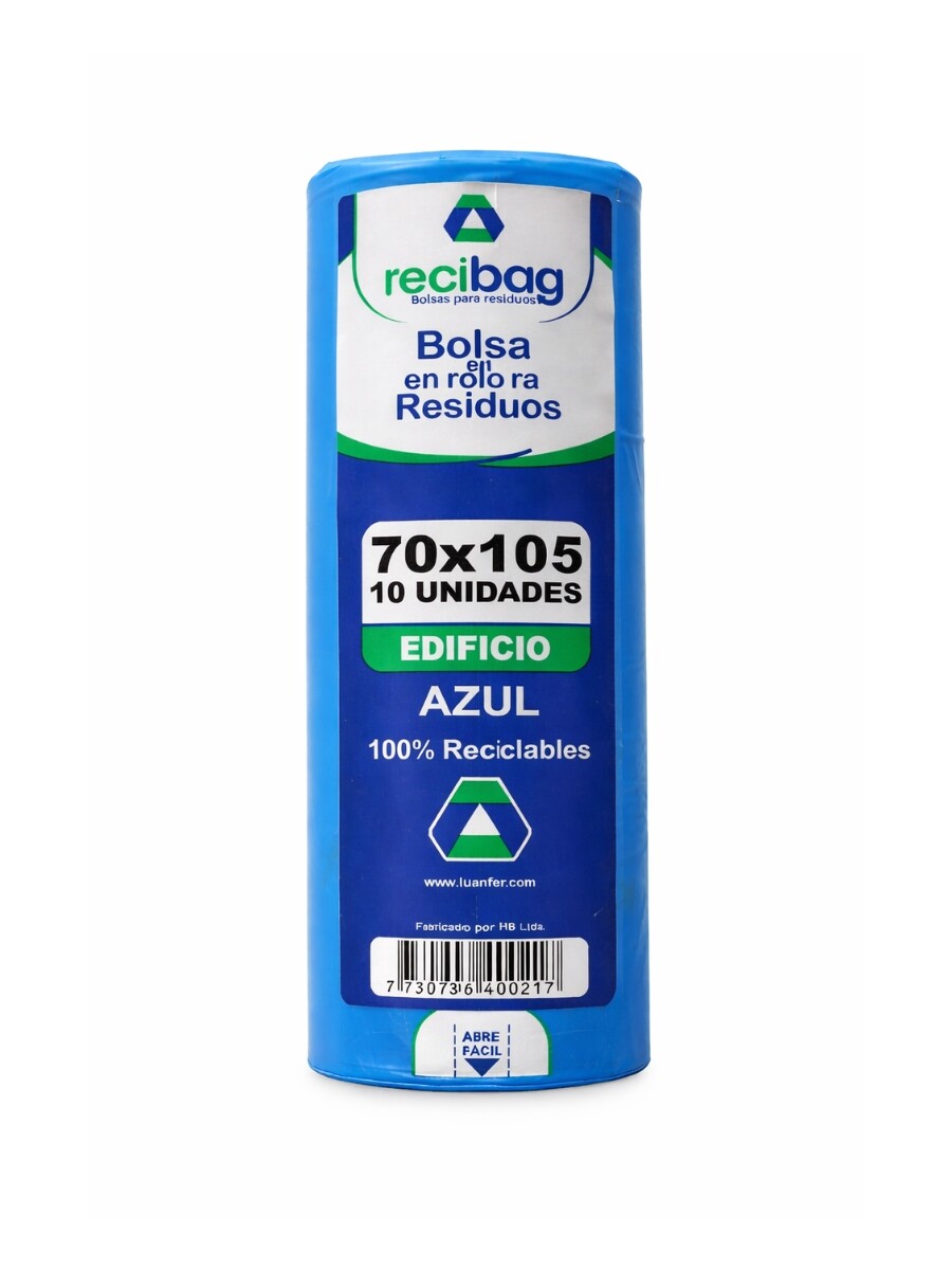 BOLSAS RESIDUOS EN ROLLO - 70x105 cm - azul 