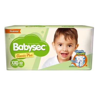 Pañales Babysec Classic Plus Talle Xxg 32 Uds. Pañales Babysec Classic Plus Talle Xxg 32 Uds.