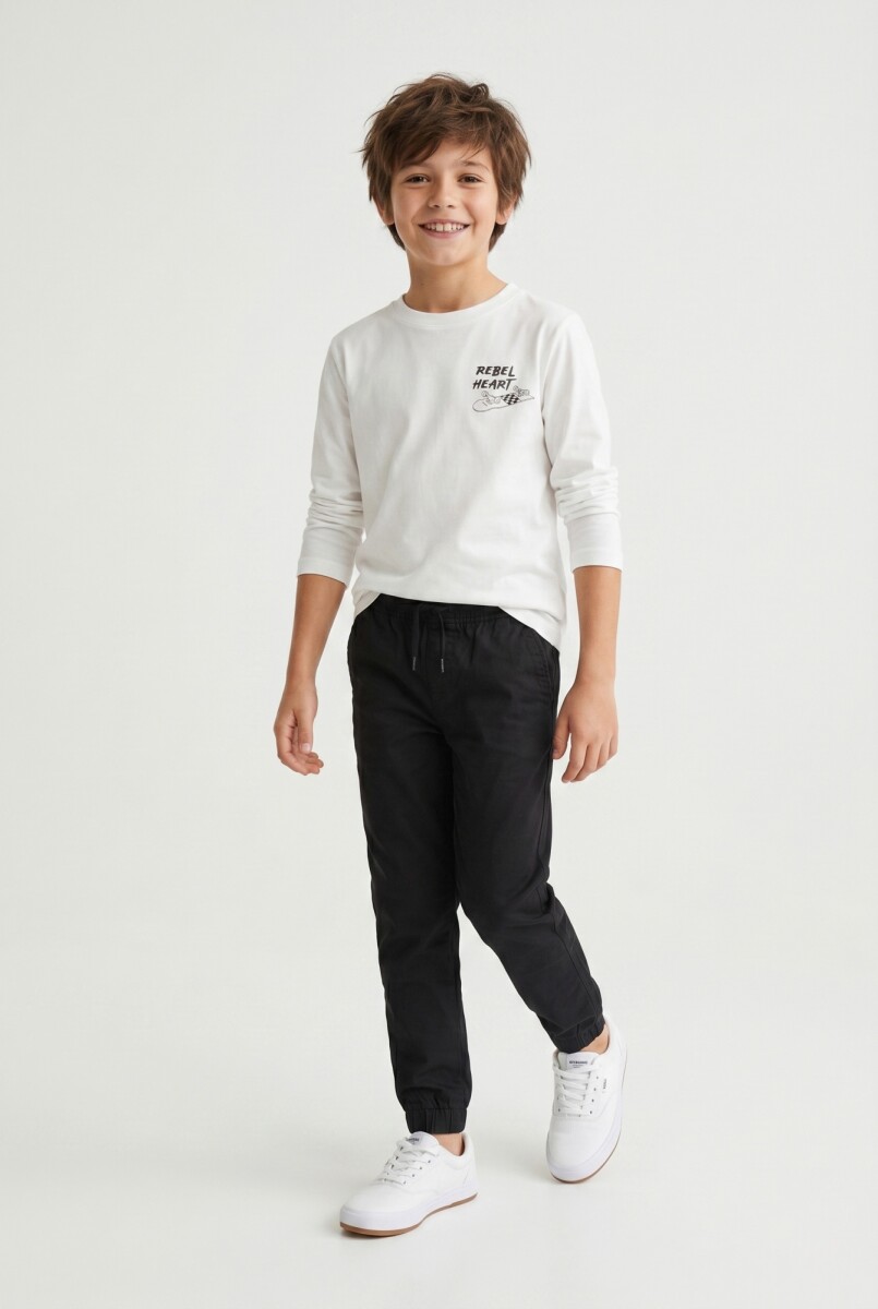 Jogger con elástico - Negro 