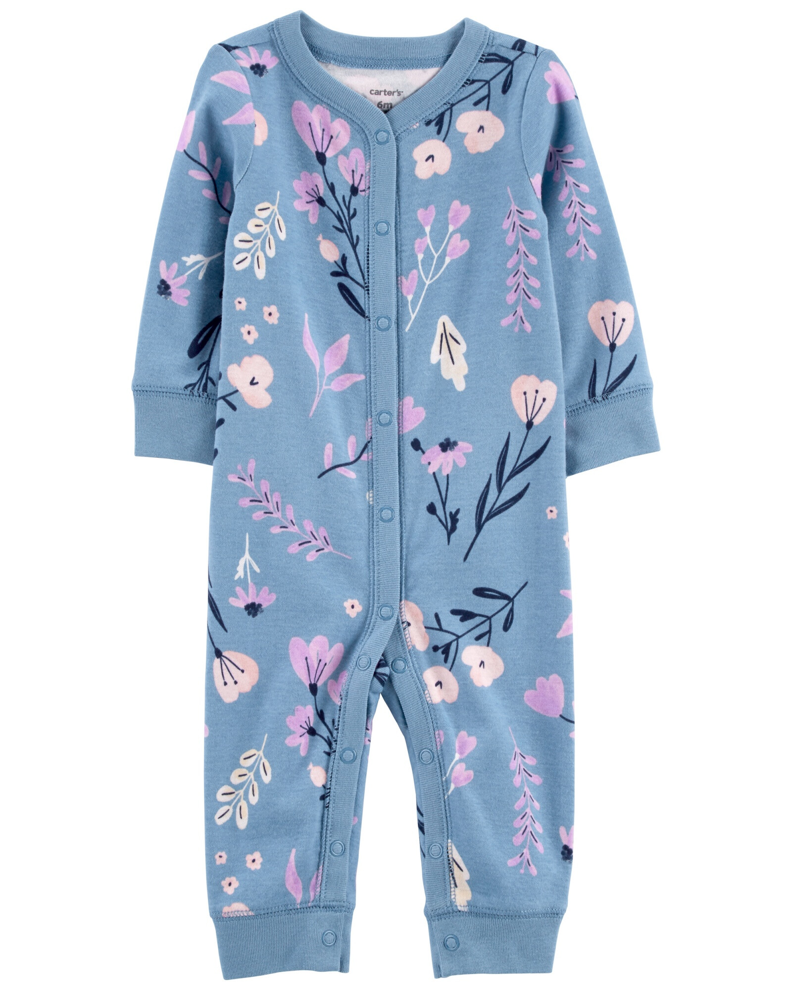 Pijama una pieza de algodón diseño floral Sin color