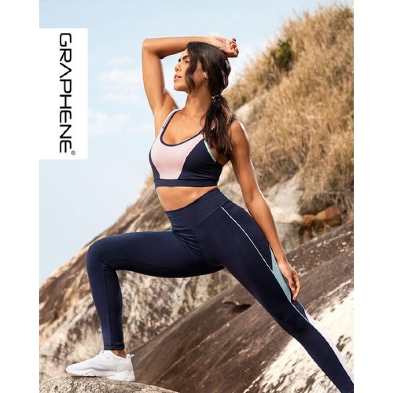 Calza legging deportiva para Mujer Graphene Azul Melange Calza legging deportiva para Mujer Graphene Azul Melange