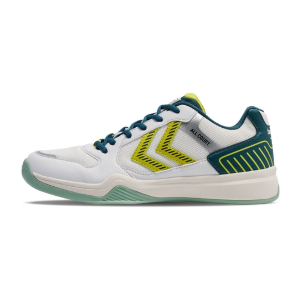 CALZADO DE HANDBALL ALL COURT BLANCO VERDE AMARILLO